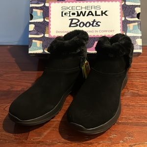 NEW Skechers go walk boots on the go joy bundle up ankle booties black